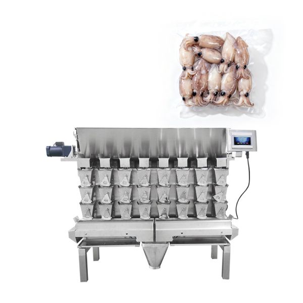 Irregular Material Weighing Packing Solution Sticky Products Seafood Weighing and Packaging Line