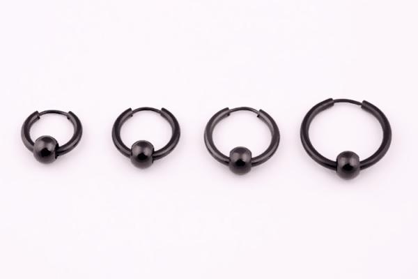 Hoop Earrings Stainless Steel Punk Men Earrings Ball Pendant Circle Ring Earring Piercing Jewelry Earrings Christmas Gif