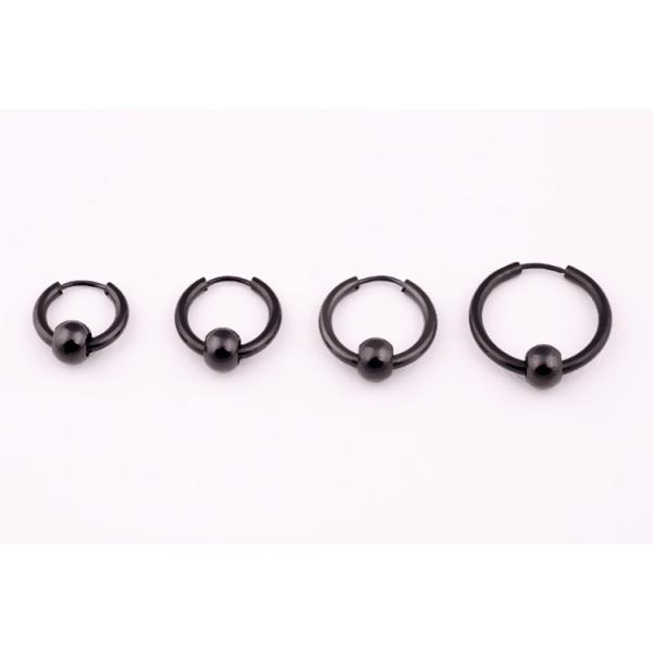 Hoop Earrings Stainless Steel Punk Men Earrings Ball Pendant Circle Ring Earring Piercing Jewelry Earrings Christmas Gif