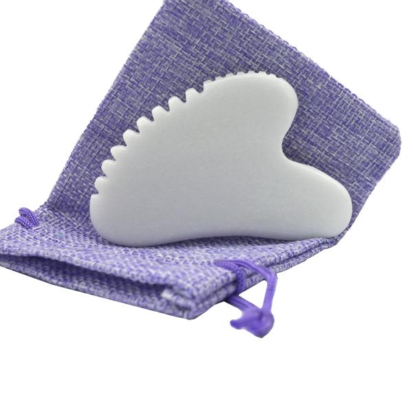 Health Care Therapy Tool Body Guasha Massager with Heart Shape Natural White Jade