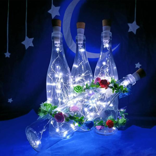 USB Rechargeable Bottle Lights Premium Bottle Cap Cork Stopper Lamp Creative Romantic Cork Lights White Colorful