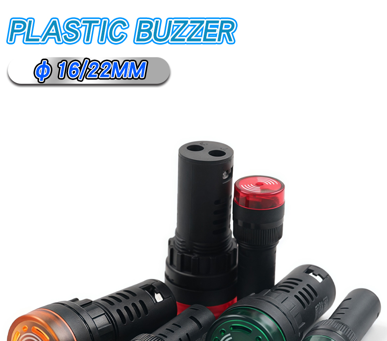 Acousto-Visual Alarm LED Buzzer Switches 16mm & 22mm Push Buttons with Loud Intermittent Light Max. 20A Current IP65 Level