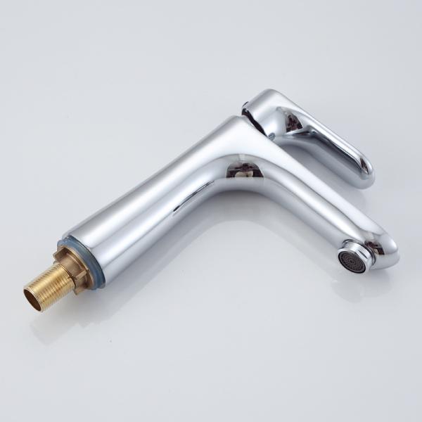 Golpecito minimalista del lavabo de la agua fría de Chrome del buque del grifo elegante de cobre amarillo del fregadero