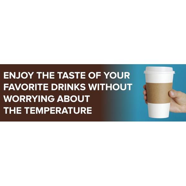 Custom your own logo on Coffee Sleeves-100 Coffee Sleeves Fits, 10 Oz. - 20 Oz. Cups (Pack Of 100), Natural Kraft