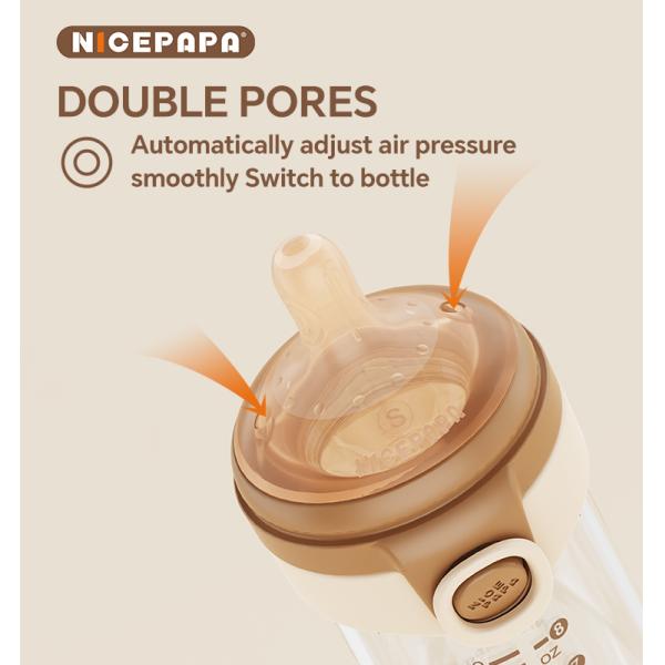 Нецентрализованные без нитей для легкой очистки Стекло с перекрывающейся крышкой детские бутылки Новорожденный продукт Медленная скорость