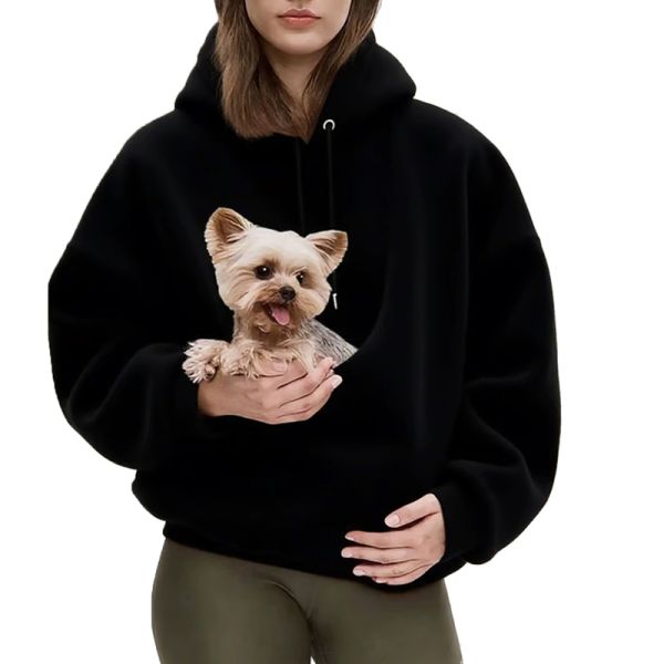 OEM/ODM Wholesale Couple Pet Cat & Dog Bag Hoodie with 3D Embroidery Cartoon Design Winter Fashionable Warm Breathable Windproof
