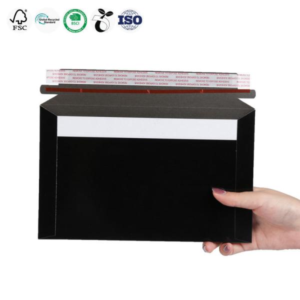 Black Small Cardboard Envelopes Customized Cardboard Shipping Envelopes Durable For Express