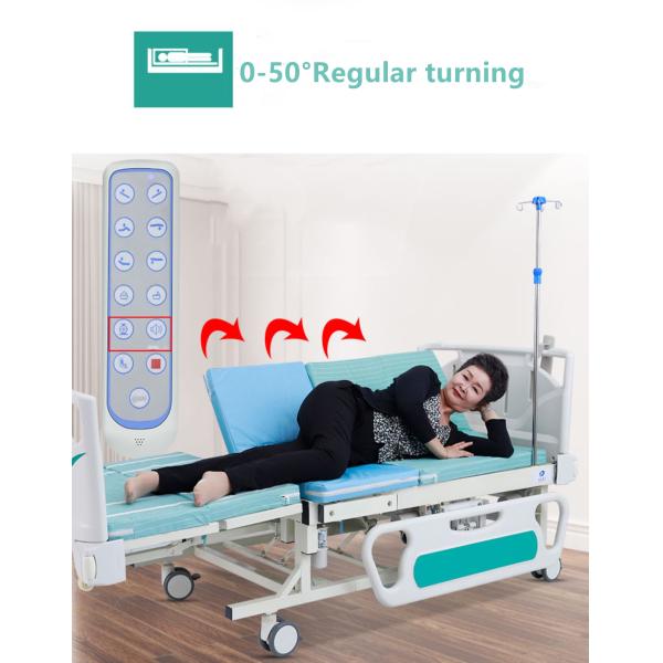 ABS Guardrails Metal Nursing Hospital Adjustable Beds With 4 Castors