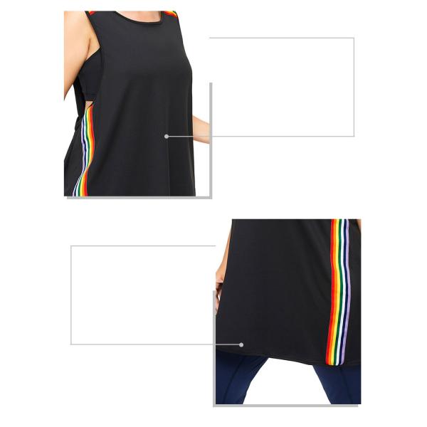 Long Style Women'S Plus Size Yoga Wear Plus Size Sleeveless Tops 180g