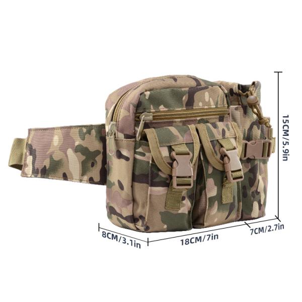 Customized Color Oem Men Camo Tactical Fanny Pack Utility Waist Bag With Water Bottle