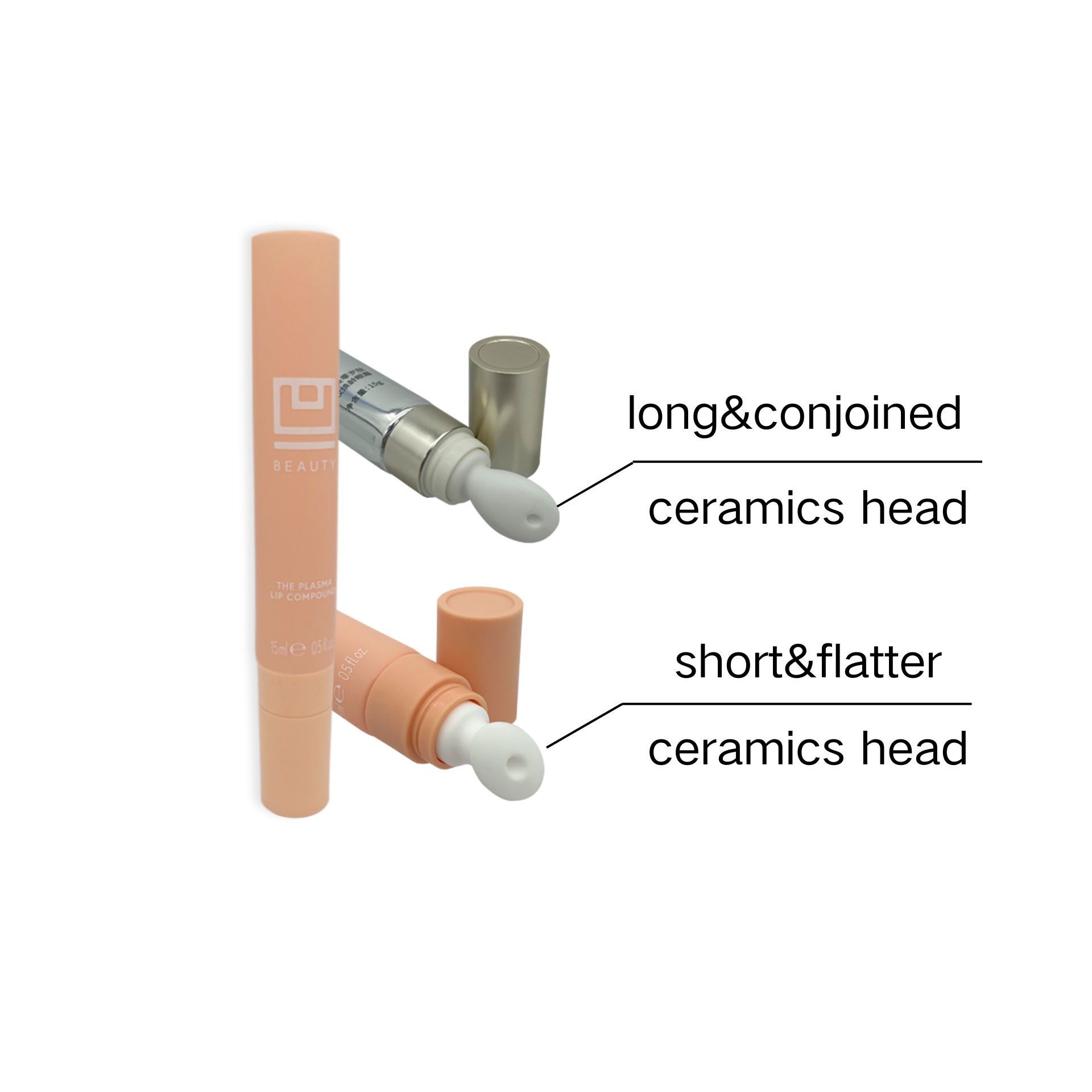 D19mm Soft Plastic Packaging Eye Cream Tube with Ceramics Applicator Round Shape Portable Tube