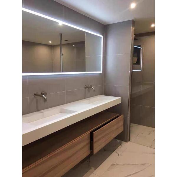 OEM Service Sintered Stone Bathroom Vanity Countertop with LED Mirror Storage Cabinet