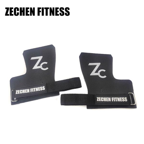 Crossfit Pull Up Hand Grips Black Carbon Fiber Fingerless Palm 2mm Weight Lifting Grip Gloves