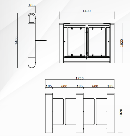 Os sensores infravermelhos balançam a passagem do reconhecimento de cara da largura da porta 800mm do torniquete da barreira