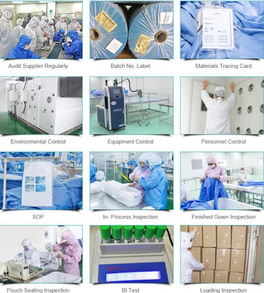 Eco Friendly Patient S M Stitched seams Waterproof Isolation Gown