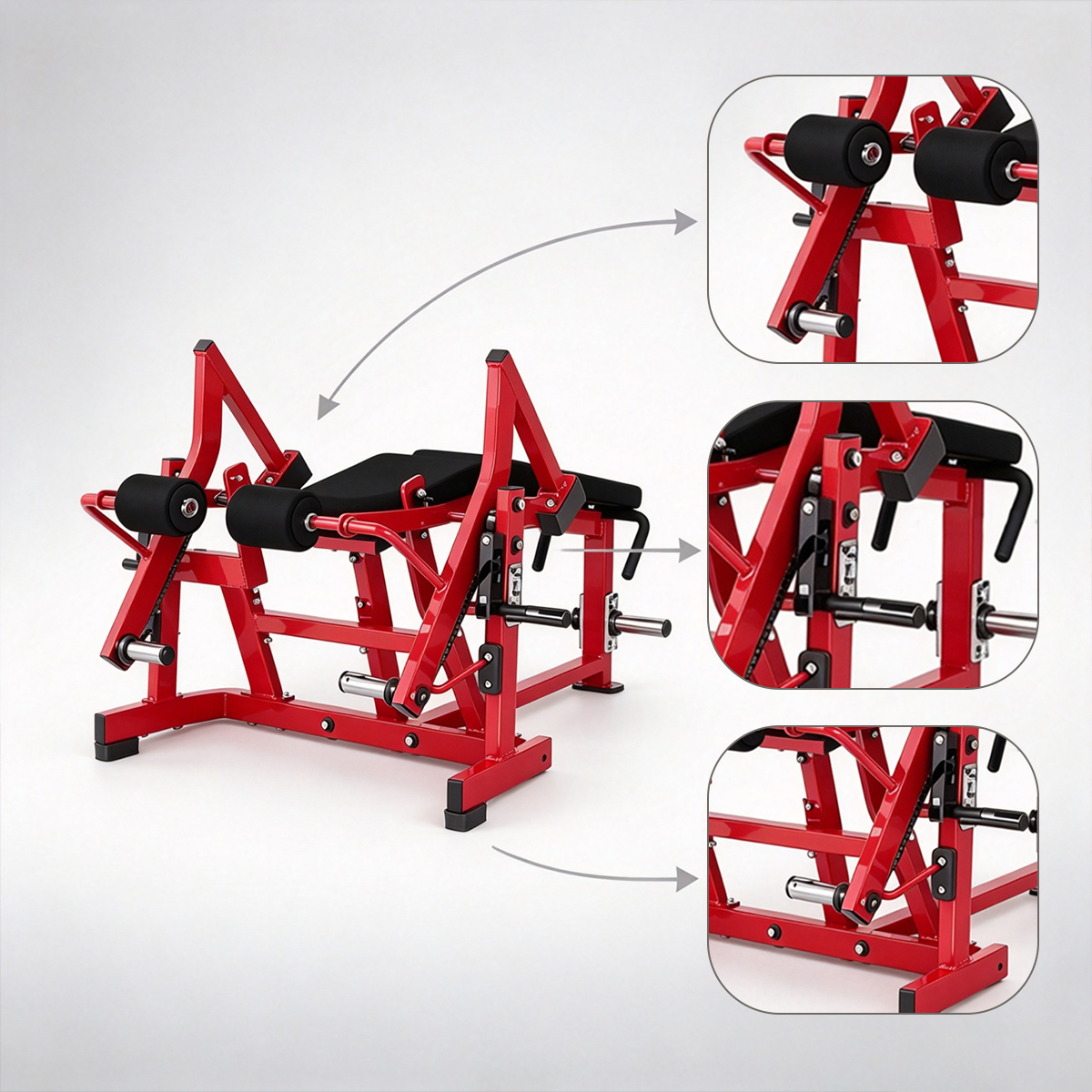 Lateral Leg Curl Machine Plate Loaded Steel Hamstring Training Equipment for Commercial Gyms