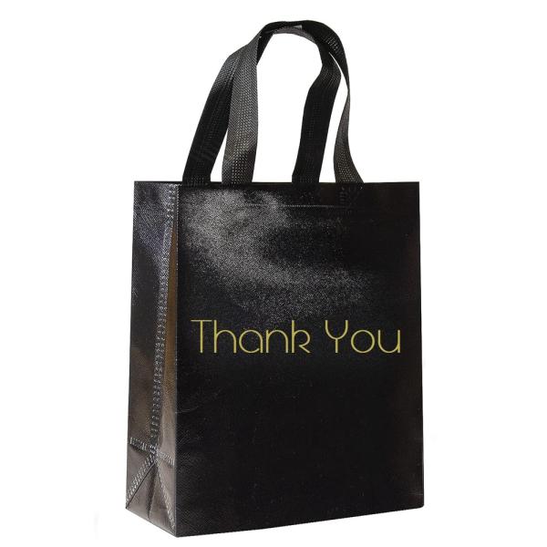 Large Luxury Custom Black Shopping Paper Bags For Gift Packaging Jewelry Clothes Boutique