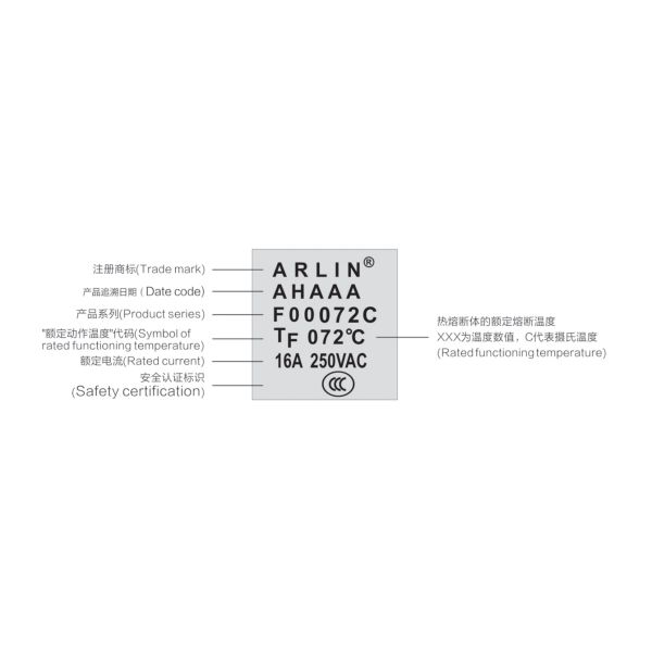 ARF Temperature Fuse F00 Series With H90 Copper Shell And Silver Contacts Offering Temperature Protection