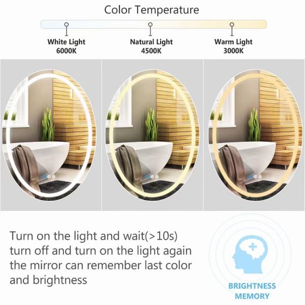IP66 resistente à água LED Espelho Luz Demister Espelho de banheiro SMD2835