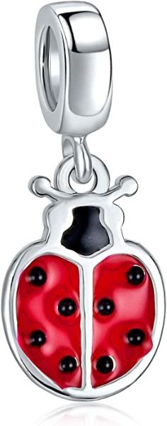 Personalize Red Lucky Ladybug Insect Gardener Dangle Charm Beads For Women Teen