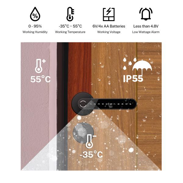 Замок умной электрической ручки деревянный для жилого