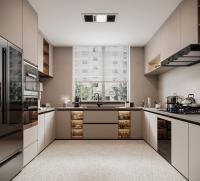 Cabinet de cuisine moderne avec matériel DTC et carcasse de plaque de particules