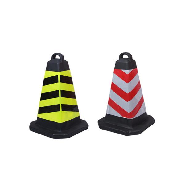 Red White Reflective Film 28inch PVC Square Road Traffic Cone