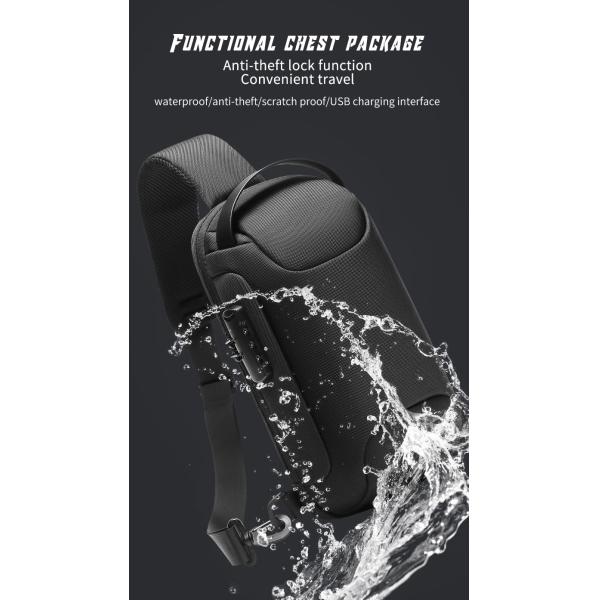 Оптовая водонепроницаемая дизайнерская противоугонная сумка на заказ с логотипом USB для мужчин