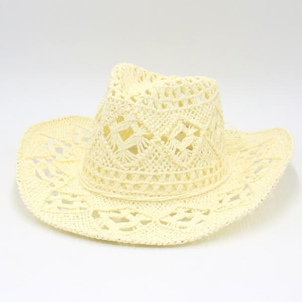 Breathable and Cool American Jazz Top Hat with Upside-Down Edge Hand-Woven Straw Hat