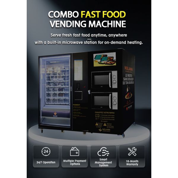 Big Capacity Hot Food & Pizza Vending Machine with Microwave Heating and Refrigeration System