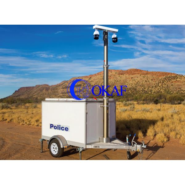 Mobile Sentry GPS Position 9m 400Ah Telescopic Mast Pole HD 1080P PTZ Cameras