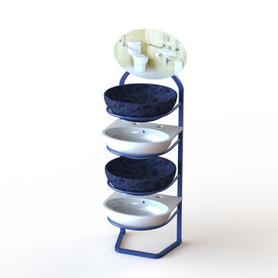 One Side 4 Tiers Flooring Display Stand for Bathroom Sinks