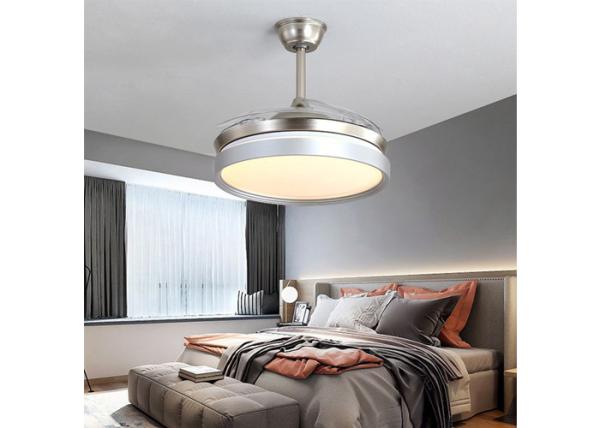 Acrylic Shape Invisible Remote Control Ceiling Fan Light With ABS Blade 50Hz