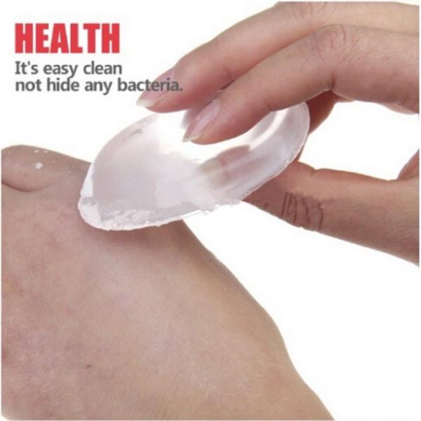 Customized Soft Silicone Beauty Blender Sponge , Clear Silicone Makeup Sponge