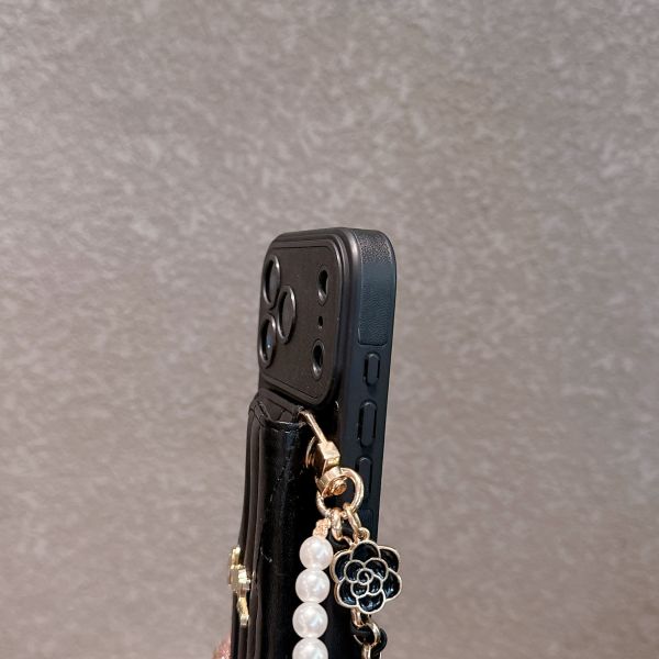 YSL 3D Card Holder Case with Precision Hole Edges Full Coverage iPhone 17 Pro Max Phone Case