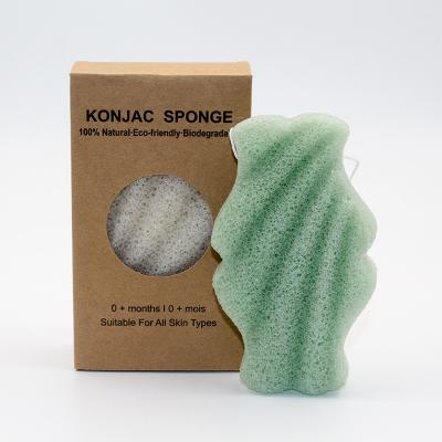Esponja de limpeza facial Konjac verde