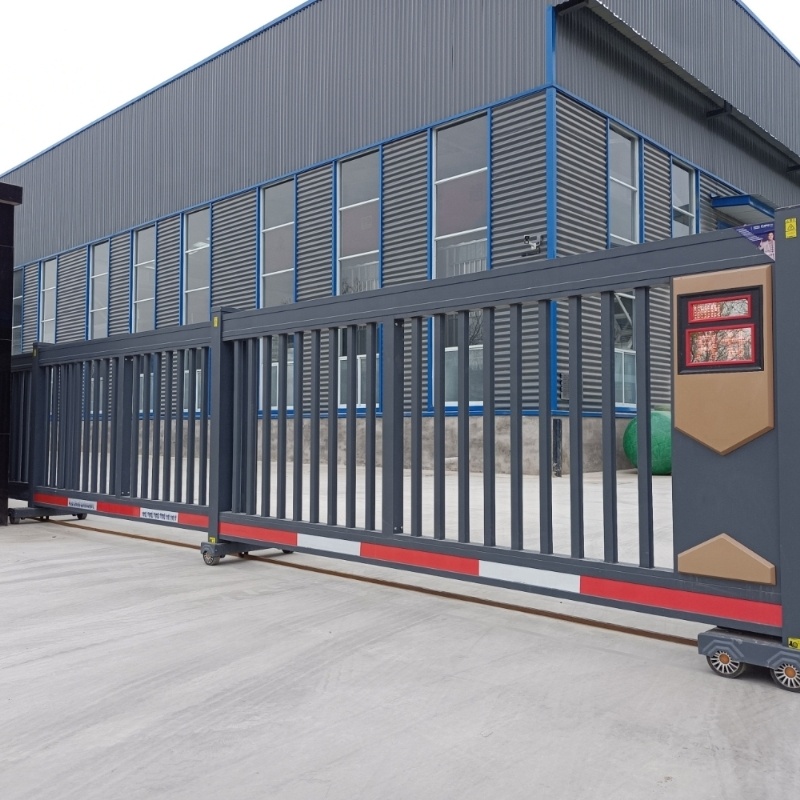 Industrial Retractable Aluminum Alloy Electric Sliding Gate with Remote Control Modern Design for Apartment Driveway Entrance
