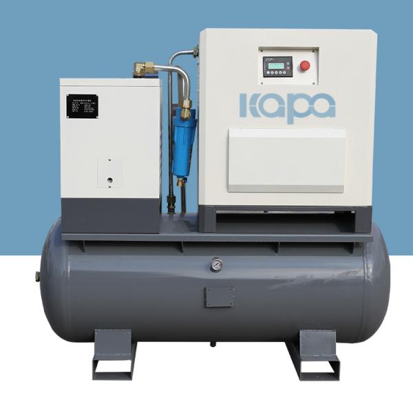 Laser Cutting 4 In 1 7.5kw 10hp Integrated Screw Air Compressor Mounted With Air Tank And Air Dryer