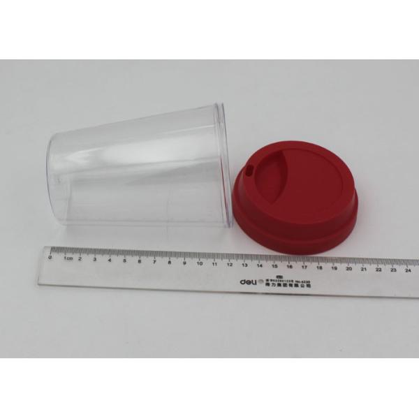 Reusable Single Wall Clear Plastic Coffee Cups With Lids / Plastic Travel Coffee Mugs