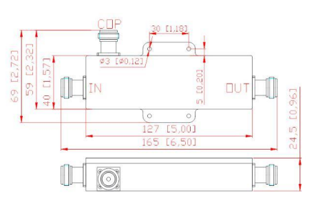 PIM Внутренний направленный соединитель в микроволновой печи N Женщина 550MHz-2700MHz