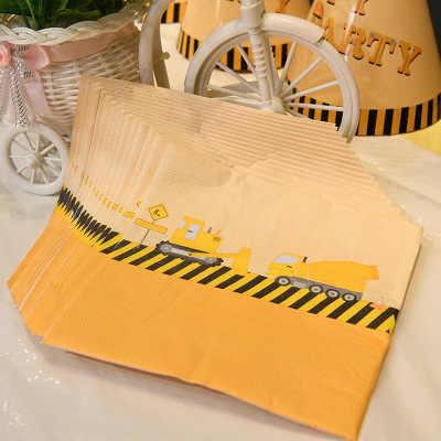 Engineering Car Children'S Birthday Party Tableware Set 8 People Party Paper Cup Paper Plate Birthday Party Decoration