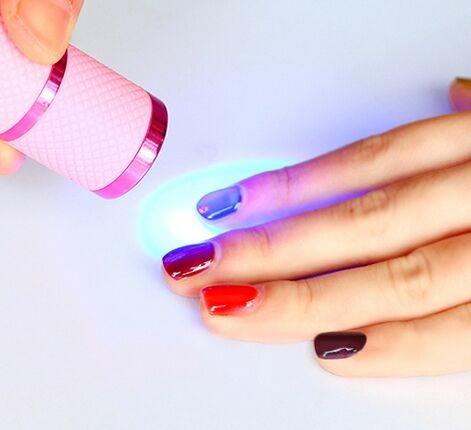 Mini 9 LEDS uv gel lamp Power with 3x AAA Battery