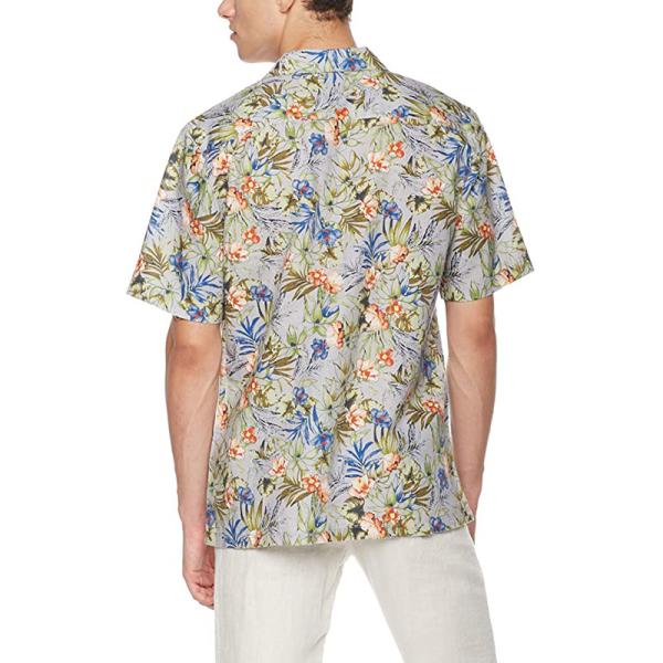 Printed Linen Mens Short Sleeve Tropical Shirts OEM Business Casual Hawaiian Shirt