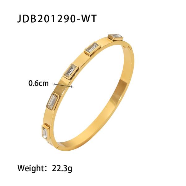  [HydroTi] Europe and the United States hot selling 18K gold-plated stainless steel zircon bracelet senior sense ins open bracelet titanium steel hand jewelry cross-border bracelet