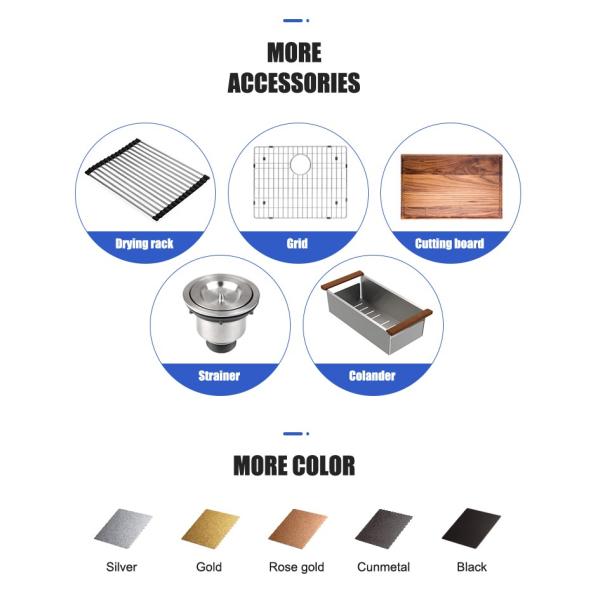 Почищенное щеткой нержавеющее одиночное падение кухонной раковины рабочего места шара в раковине кухни Handmade