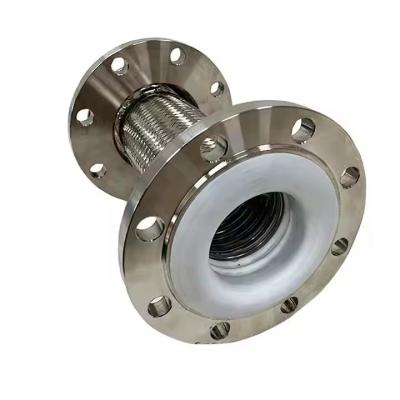 High Temperature SS304 Flange Flexible Braided Hose PTFE Lined With Strong Acid And Alkaline Resistant Pipe Fittings