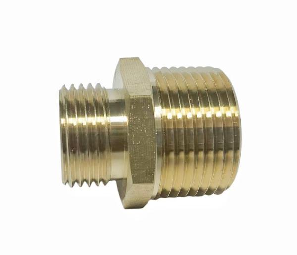 Brass Straight Hexagon Reducing Nipple 3/8 Male *1/2 Male NPT Thread