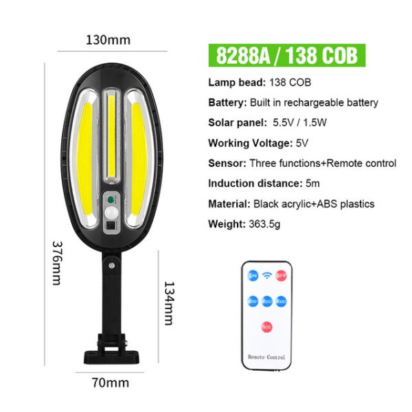 Wireless 20W 450LM Outdoor Pole Solar Street Light 20 Watt 6000-7000K Waterproof