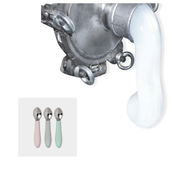 ALCANCE o grupo líquido dos utensílios de mesa do bebê da cara do sorriso da borracha de silicone do produto comestível