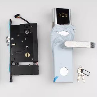 High Security Wifi Door Handle Lock Sliver Smart Door Lock For Hotel